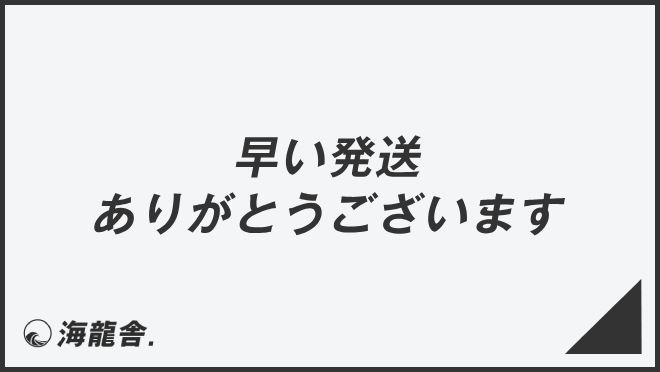 早い発送ありがとうございます