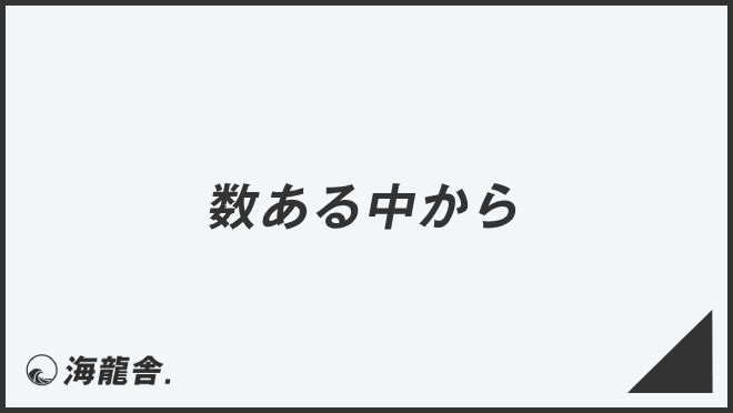 数ある中から