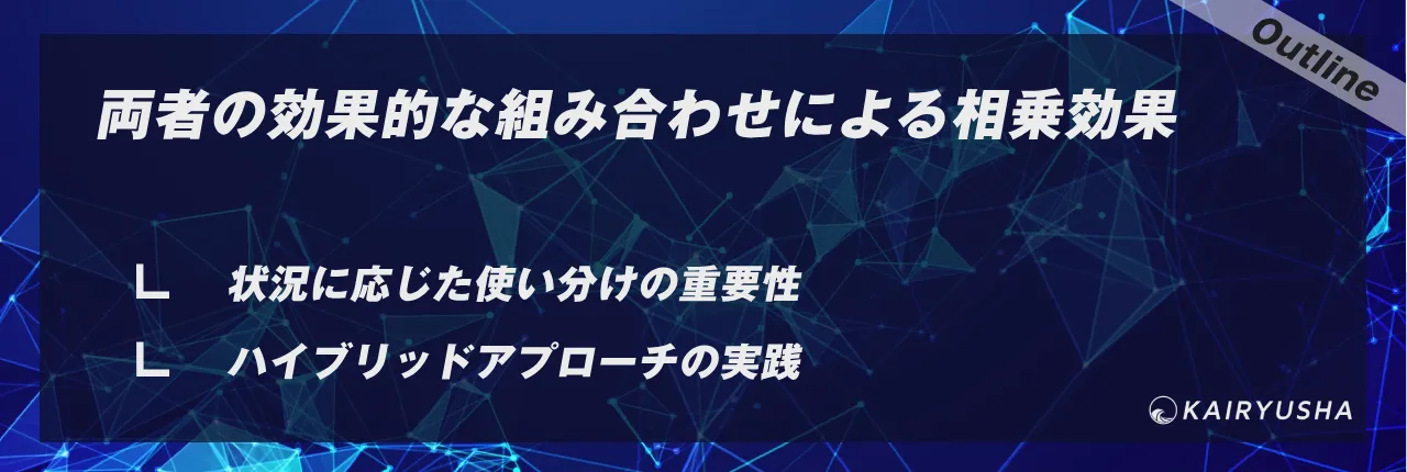 両者の効果的な組み合わせによる相乗効果