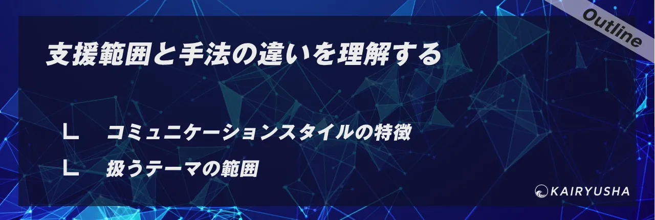 支援範囲と手法の違いを理解する