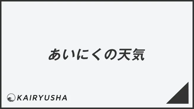 あいにくの天気